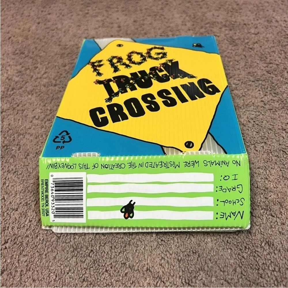 Yikes! Vintage Frog Looneybins Pencil Case Box Recycled School